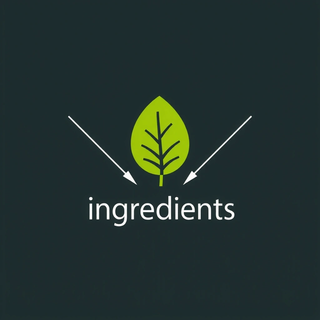 Icon representing natural ingredients, such as a stylized leaf or a mortar and pestle.
