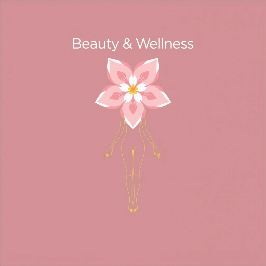 Icon representing beauty and wellness, perhaps a balanced figure or a combination of a flower and a healthy body silhouette.